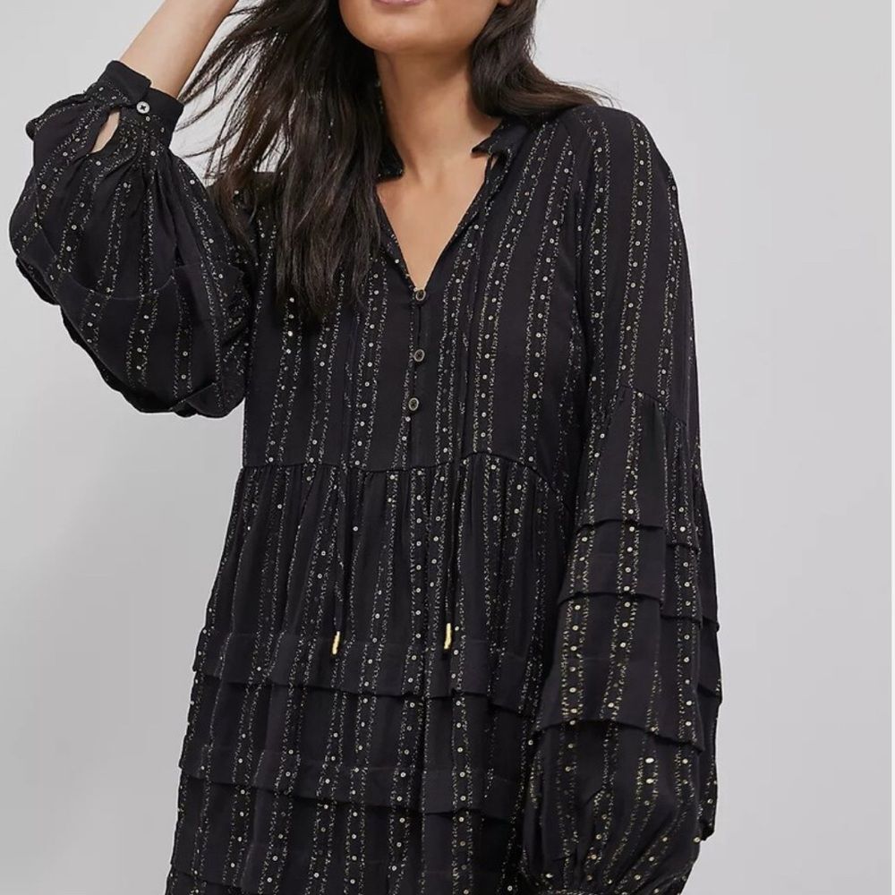 Anthropologie NWT Quinn Boho Sequined Tunic Size Medium